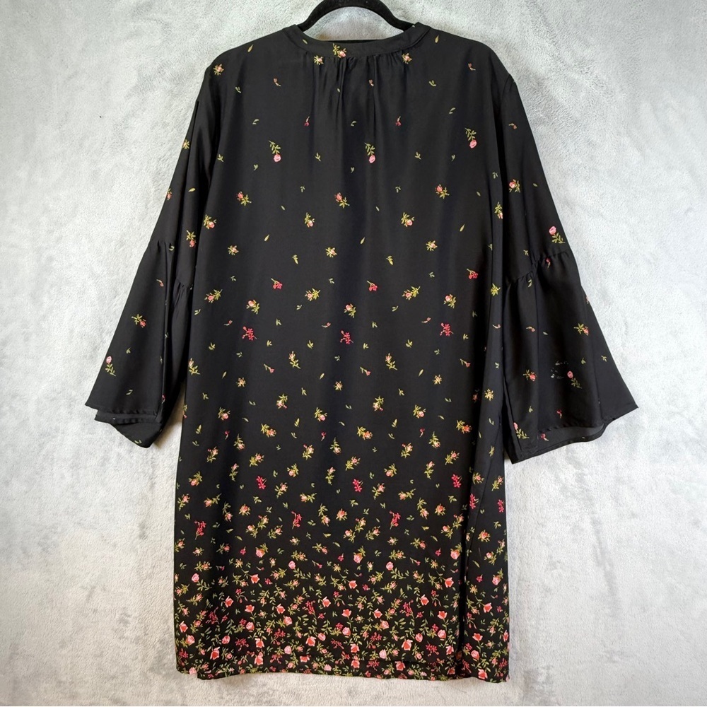 Old Navy Black Dress Size XL Floral Accents Long Sleeve - Picture 5 of 7